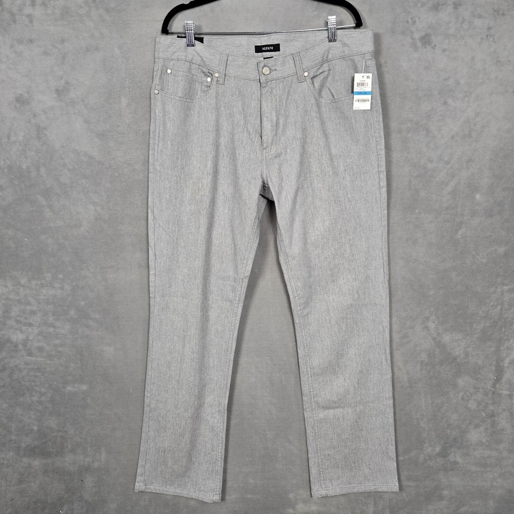 Alfani pants Mens 36x32 Dusty Gray 5 pocket Straight Fit stretch NEW